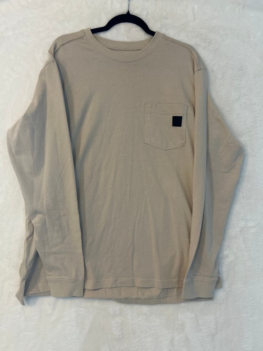 Wolverine Long Sleeve Pocket Tee‎ XL Beige T Shirt 100% Cotton